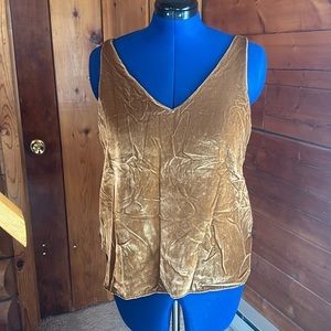 LOFT Gold Velvet Tank Top Size M